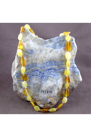 Bebek Kolyesi Doğal Damla Kehribar N11.6006 Turuncu