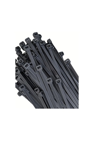 200 Adet 37 Cm-3.6 Mm Siyah Elektrik Kablosu Kablo Bağı Klips Plastik Kelepçe Cırt Cırt Kelepçe
