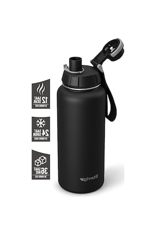 Sızdırmaz Çelik Termos 1000 Ml Kapasite, Siyah Renk 01