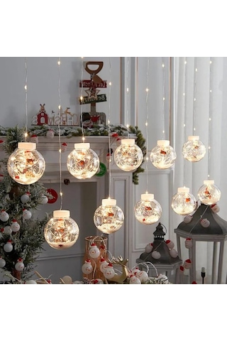 Moveevo Noel Led Işık Zinciri - Santa/snowman/ağaç Şekilli Toplar, Usb, Ip54 Su Geçirmez, 3m Uzunluk, Sıcak Beyaz Işık