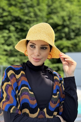 Remsa Mayo El Örgü Hasır Şapka Rş-83 Sarı Sarı