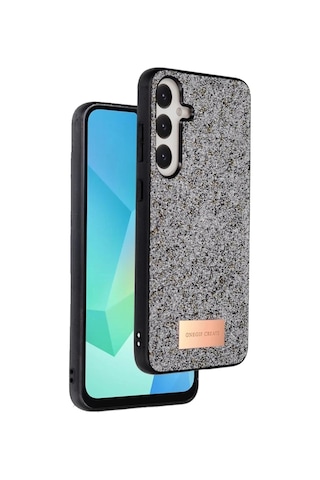 Mey İthalat Samsung Galaxy Uyumlu A56 Bright Simli Kapak - Gümüş
