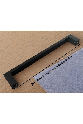 Şile Mat Siyah Ap229 Çekme Kapı Kolu Sürgülü Çekme Kol 40 Cm 1 Adet