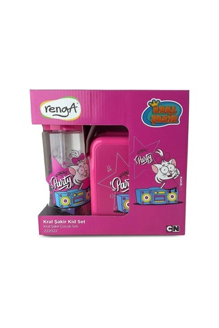 Kral Şakir Pipetli Tritan Matara Ve Beslenme Kabı Set, 500 Ml, Pembe Diğer