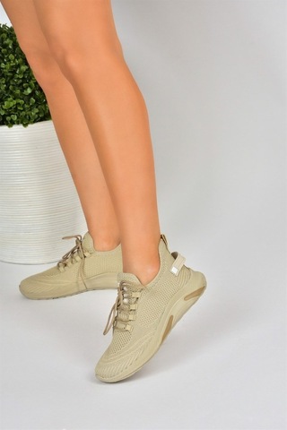 Fox Shoes Bej Triko Kumaş Kadın Spor Ayakkabı M702006204