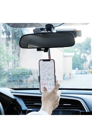 Dikiz Aynası Ince Araç Içi Telefon Tutucu Dik-Yan Durdurabilme