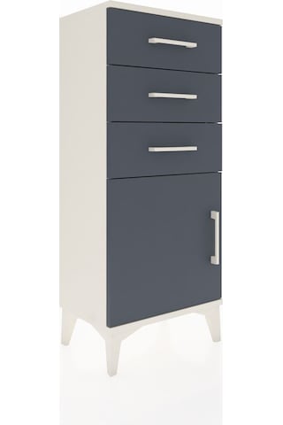 Arges Komodin Tek Raflı 3 Çekmeceli Tek Kapaklı 44x30x106 Aytaşı-antrasit Aytası