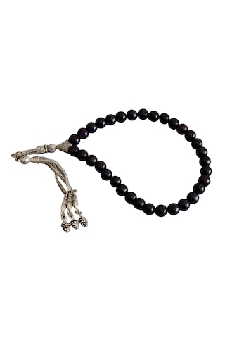 Doğal Mor Akik Taşı Tesbih El Yapımı, 33 Taneli, Özel Kutulu, Ş