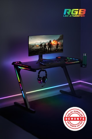 Drift Gaming Aura Rgb Ledli Oyuncu Masası Siyah