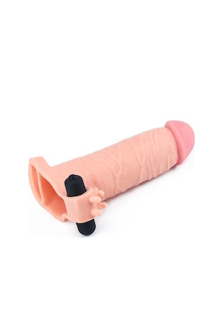 Morgece 3 Cm Dolgulu Melez Renk Realistik Titreşimli Penis Kılıfı