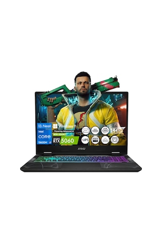 MSI Cyborg 15 B13WFKG-679XTR-FPS12 i7-13620H RTX5060 64 GB 4 TB SSD 15.6" FHD W11P Dizüstü Bilgisayar