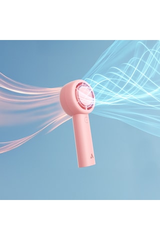 Aecooly Pb01 İç Spiralli Çift Halka Hava Akışı Teknolojili 5 Kademeli Soğutucu El Fanı Pembe