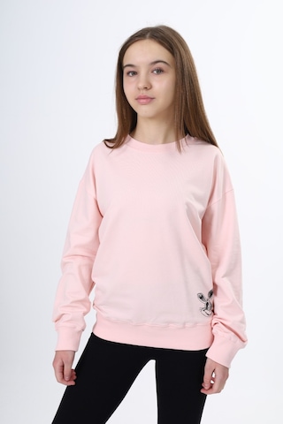 Toontoy Kids Toontoy Kız Çocuk Baskılı Sweatshirt Pudra