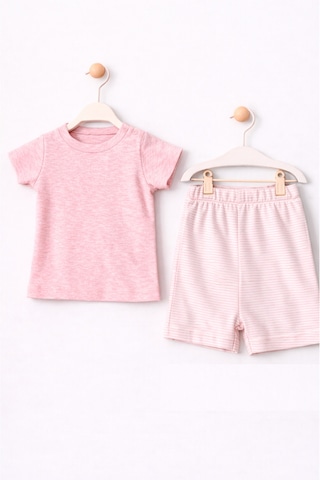 For My Baby Basic Bebek Şortlu Takım Pembe For My Baby Basic Bebek Şortlu Takım Pembe