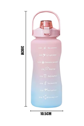 Thentech Su Matarası 2lt Tritan Motivasyon Yazılı Su Matarası Büyük Şık Su Matarası Pembe