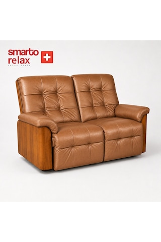 Smarto Relax Berlin İkili Yatar Ayak Uzatmalı Ergonomik Deri Tv Koltuğu Baba Koltuğu Kahverengi