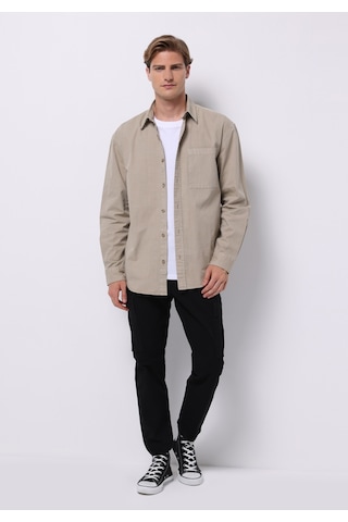 Colin's Colins Comfort Fit Shirt Neck Düz Erkek Bej Uzun Kol Gömlek Cl1075661 Q1.v2 Beı Bej