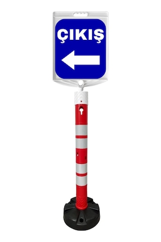 Levhalı Uyarı Dikmesi Seti 120 Cm - Kauçuk Tabanlı-set2