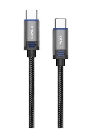Lenyes LC532 60 W Type-C to Type-C Hızlı Data ve Şarj Kablosu 1 M Gri