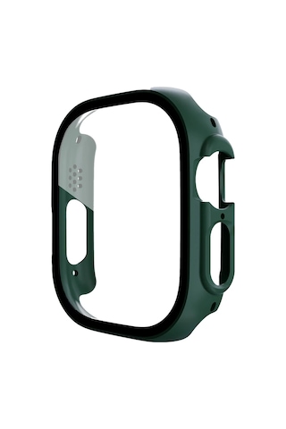 Cosmotex Newface Apple Watch Uyumlu  Ultra 49mm Desert Camlı Kasa Ekran Koruyucu - Koyu Yeşil