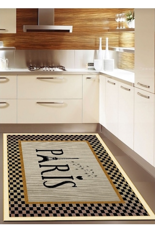 Paris, Kaymaz Dökülmez Deri Taban Mutfak Halısı