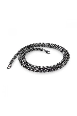 Erkek Sarmaşık Model Çelik Zincir Kolye 9185 Siyah