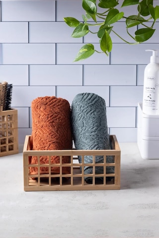 Bambu Organizer Büyük Dolap İçi Düzenleyici Sepet 18x26 Cm Ahşap