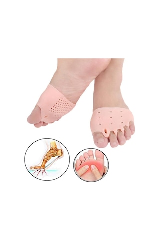 Silikonlu 5 Parmak Ayırıcı Koruyucu Ayak Gömleği Geçmeli Topuklu
