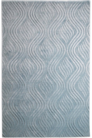 Çam Halı Emboss Jr10 Turkuaz Modern Desen Yeni Zellanda Yünü Ve Viskon El Dokuması Halı - 160x230 Turkuaz