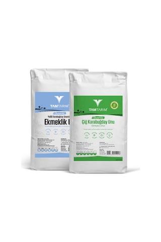 Tam Tarım Glutensiz Çiğ Karabuğday Unu 5 KG + Glutensiz %100 Tam Çiğ Karabuğday Unundan Ekmeklik Un 5 KG