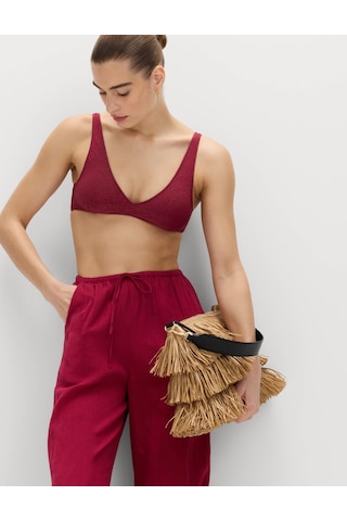 Marks & Spencer Parlak V‑Yaka Bikini Üstü T52000000 Bordo
