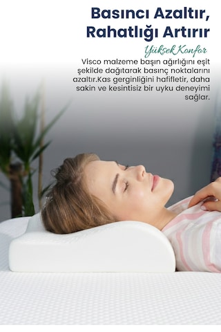 Viscofoam Ortopedik Visco Yastık Boyun Düzleşmesi Destekli Lüks Ortapedik Yastık