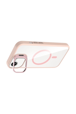 Adige Apple Uyumlu iPhone 16e Kılıf Etro Standlı + Kamera Lens Koruyucu Pembe