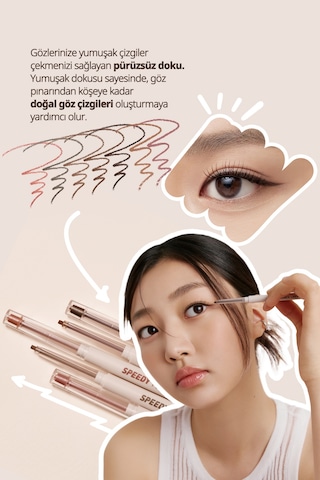 Suya Dayanıklı Kolay Kullanım Sunan Göz Kalemi Peripera Speedy Pencil Liner 5 Under Rosy
