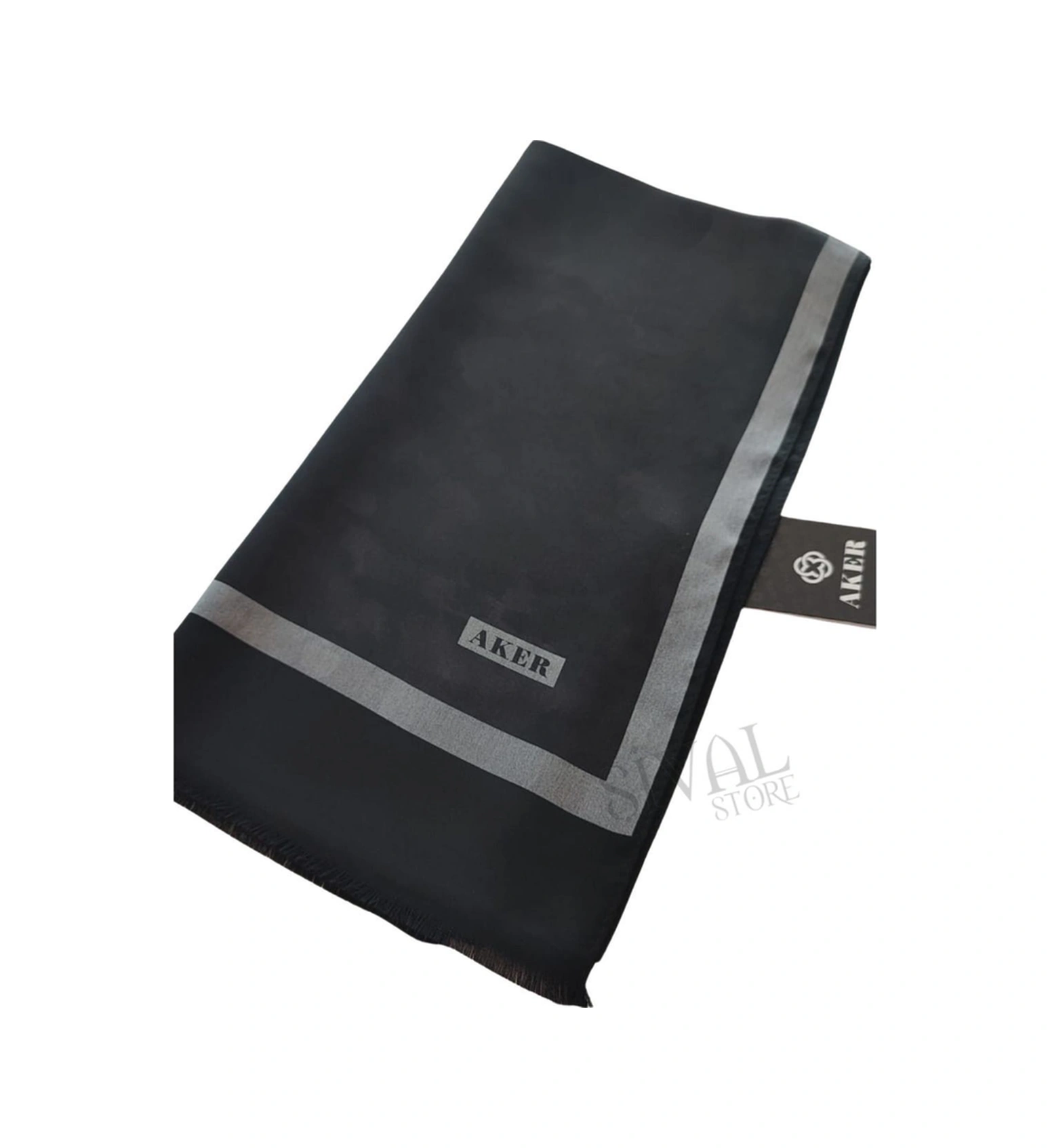 Siyah Aker İpek Jakar Fular 312 Siyah