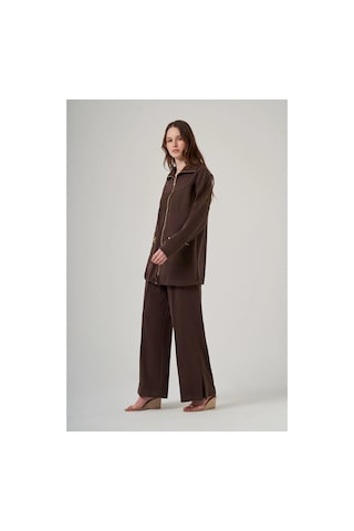 Nuss 1089 Pantolonlu Takım - Kahve