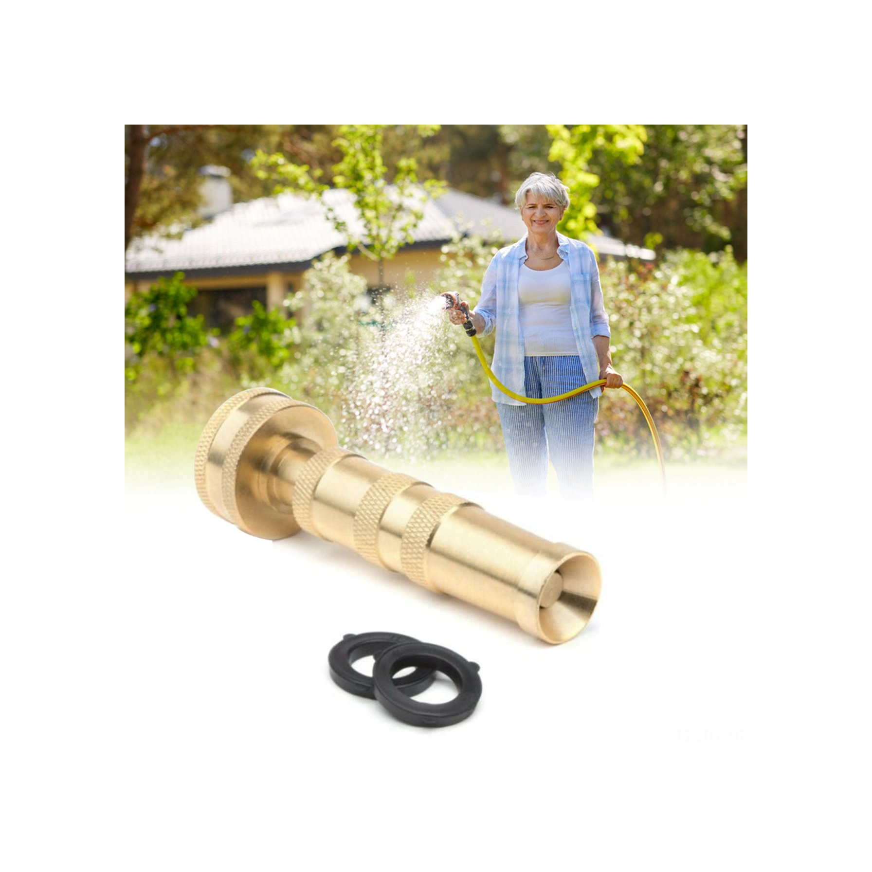 Youmex 2 Adet Kaliteli Bakır Bahçe Hortumu Damlaticısı, 3/4" Ayarı, Akışı Dönerek Regüle Edin, 10 Adet Kauçuk Washer İle Tam Montaj