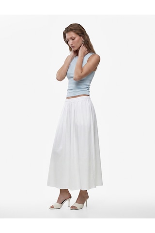 Koton Beli Lastikli Loose Fit Kloş Etek Kırık Beyaz 6sak70241pw Ekru