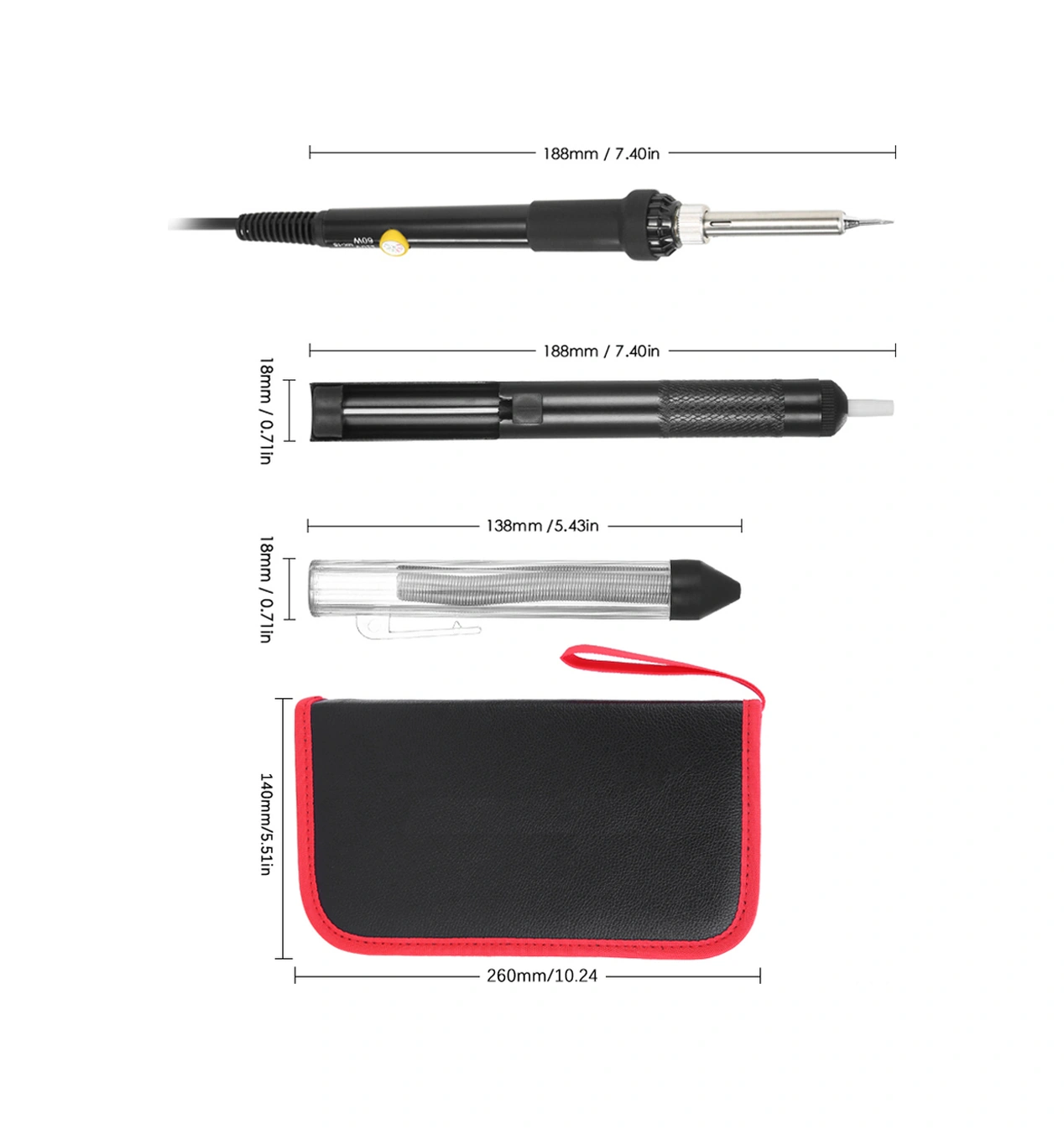 Yifomall Mk15 Kaynak Seti: 14 Parça Tam Zırh, 200-450 C Sıcaklık Ayarlı, Çelik Uçlar Ve Tam Gereçler Çantası