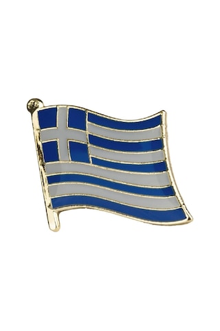Yunanistan Greece Bayrak Rozeti - Altın Kaplama Ufak Yaka Rozeti Çok Renkli