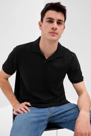 Gap Erkek Pique Polo Yaka Siyah T-shirt-13471 Siyah