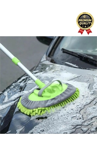 Çok Fonksiyonlu 180 Derece Dönen Mikrofiber Mop Çizmez Araba Otomobil Yıkama Uzun Sopalı Fırça Seti
