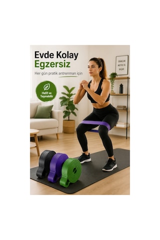 25-35-45 KG Direnç Bandı Seti Kas Geliştirme Lastiği Fitness Pilates Cross Training Bant 3 Sertlik