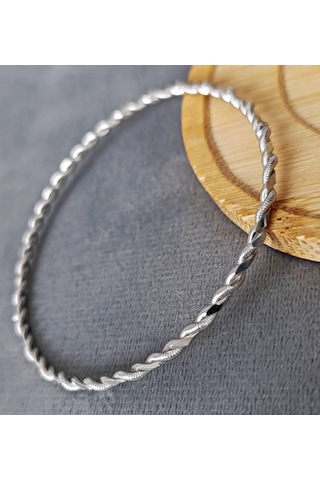 Lilahgümüştr Gümüş Burgulu Kadın Bilezik