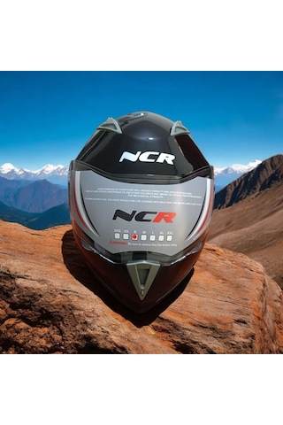Ncr-158 Çene Açılır Gözlüklü E-ce Belgeli Kask Siyah