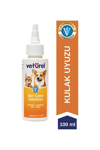 Veturel Kedi Kulak Temizleme Solüsyonu Kir Kaşıntı Koku Bakım 100 ML