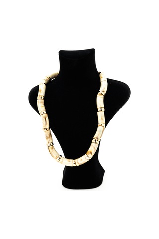 Biem Kemik Krem Kolye Gold/gümüş