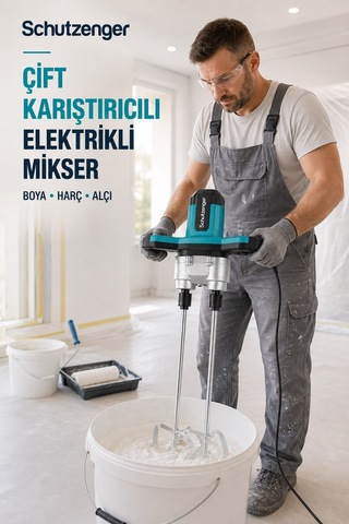 2600w Çift Karıştırıcılı Alçı Boya Harç Karıştırıcı Elektrikli Makine Mavi 725x