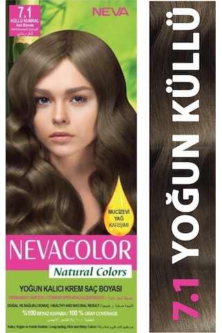 Neva Color Natural Colors 7.1 Küllü Kumral - Kalıcı Krem Saç Boyası Seti