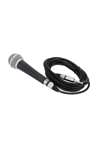 Hfambition Zink Alaşımlı Dinamik Mikrofon, 50hz-15khz Frekans Aralığı, Gürültüsüz Ses, 5m Kablo Xlr-6.35mm , Pil Gereksiz